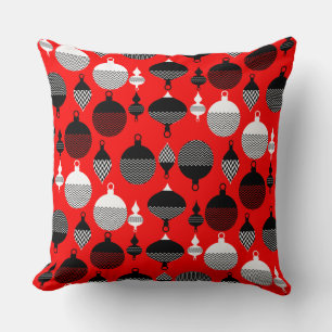 Red And Black Retro Christmas Decorative Ball Cushion