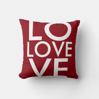 Red and Black Reversible LOVE Throw Pillow