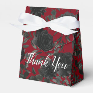 Red and Black Rose Gothic Wedding Favour Box