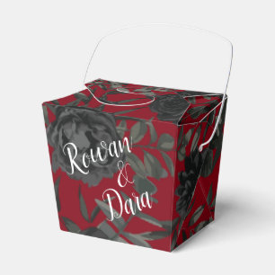Red and Black Rose Gothic Wedding Favour Box