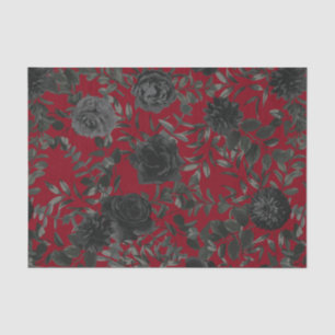 Red and Black Rose Gothic Wedding Tissue Paper