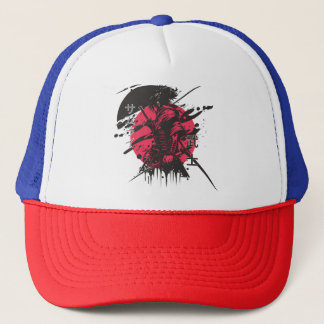 Red and black samurai Cap
