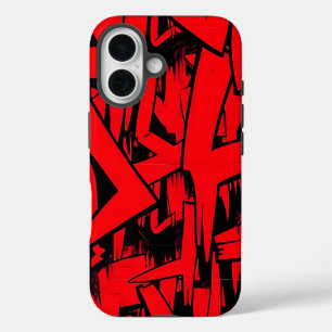 Red and black scattered iPhone 16 case