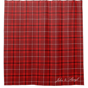 Red and Black Scottish Tartan Plaid Shower Curtain