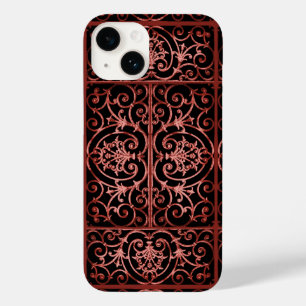 Red and black scrollwork pattern Case-Mate iPhone 14 case