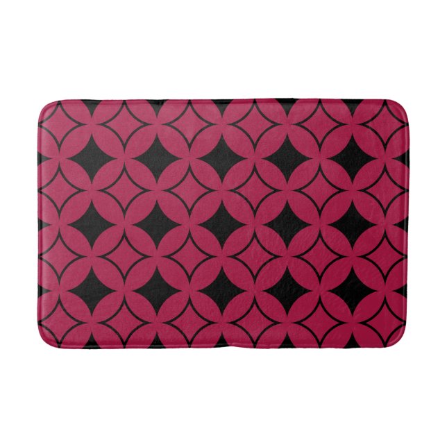 Red and black shippo bath mat (Front)