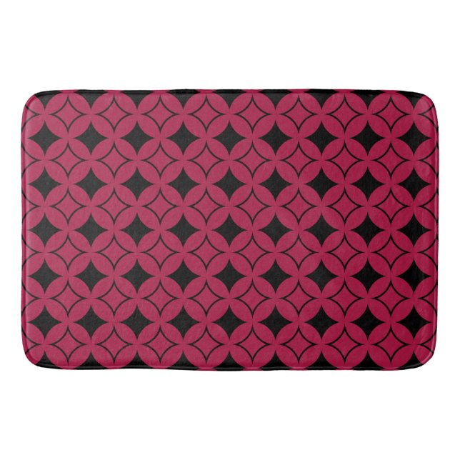 Red and black shippo bath mat (Front)