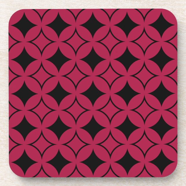 Red and black shippo coaster (Front)