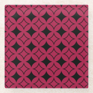 Red and black shippo glass coaster