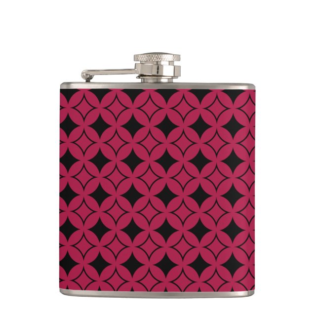 Red and black shippo hip flask (Front)