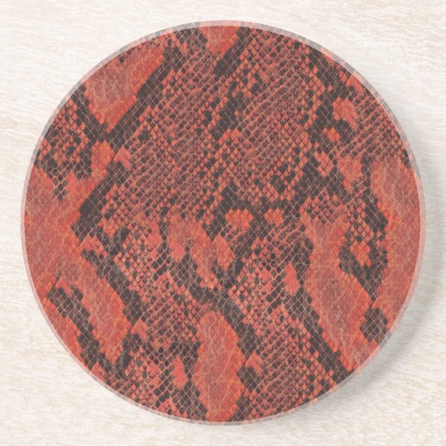Red and Black Snake Skin Coaster (Front)