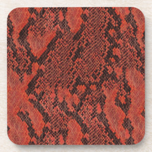 Red and Black Snake Skin Coaster