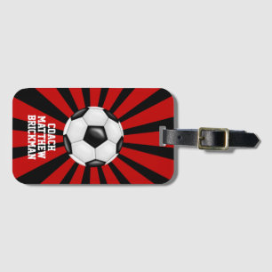 Red and Black Soccer Team Luggage Tag