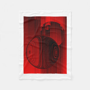 Red and Black Spheres Abstract Geometric Art Blank Fleece Blanket