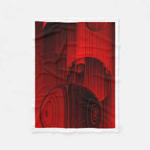 Red and Black Spheres Abstract Geometric Art Blank Fleece Blanket