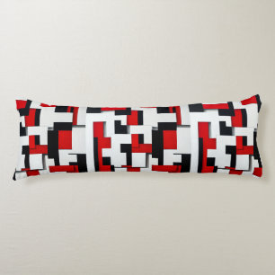 Red and black square pattern body cushion
