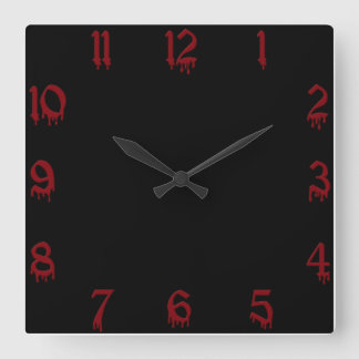 Red and Black Square Wall Clock