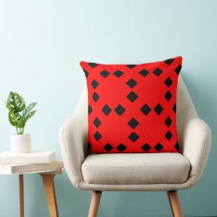 Red and black squares cushion