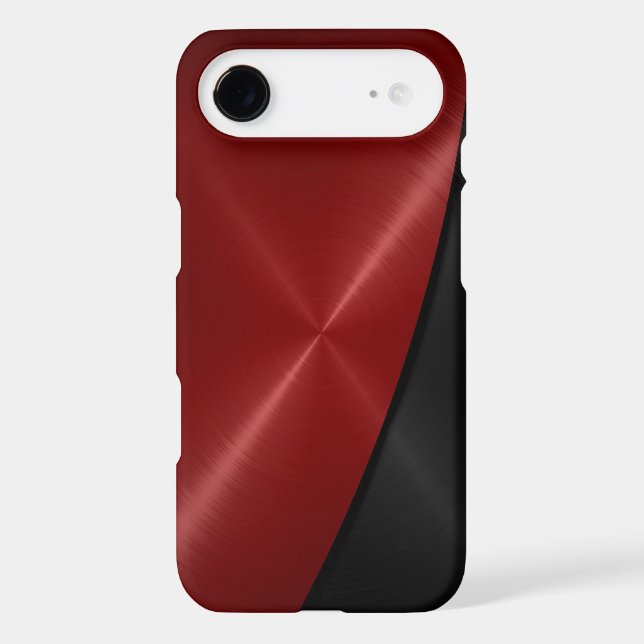 Red and Black Stainless Steel Metal Case-Mate iPhone Case (Back)