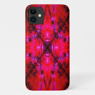 Red and black star kaleidoscope pattern iPhone 11 case