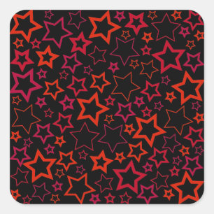 Red and Black Stars Square Sticker