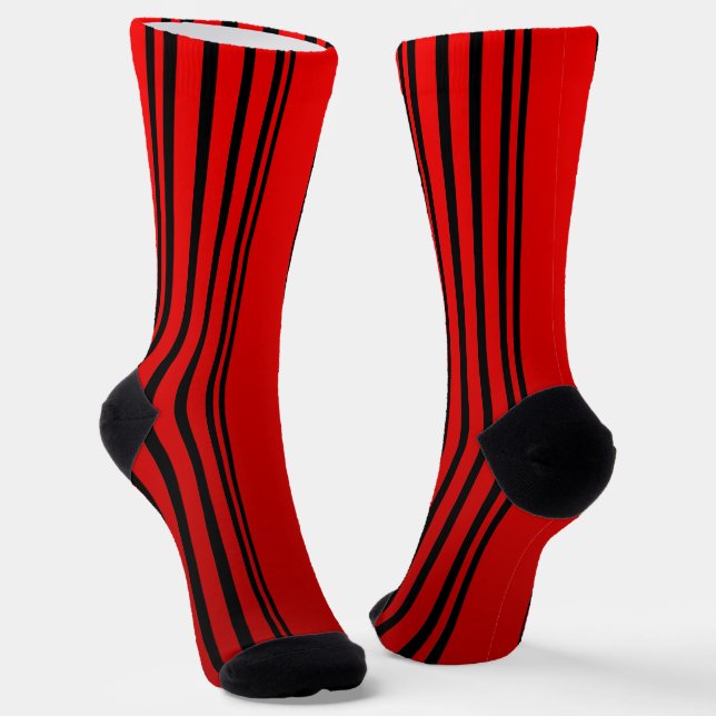 Red And Black Stripe  Socks (Angled)