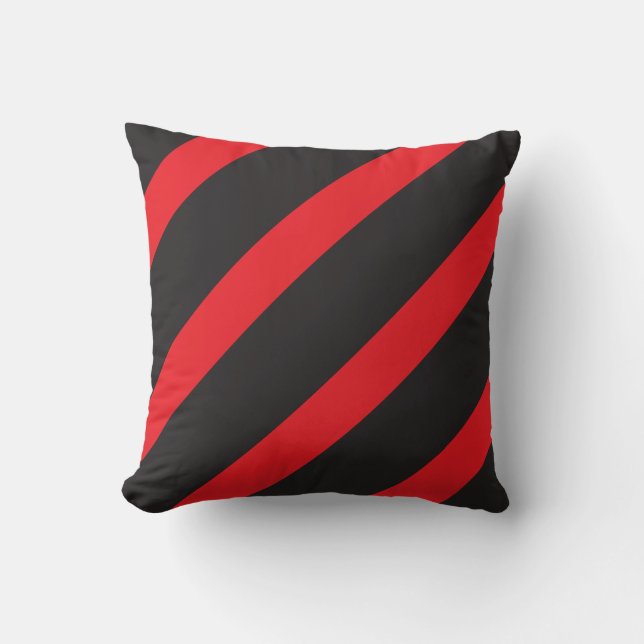 Red and Black Striped Cushion (Front)