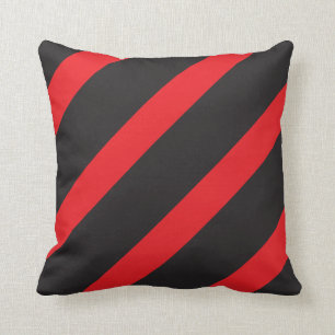 Red and Black Striped Cushion