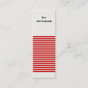Red and Black Striped Mini Business Card
