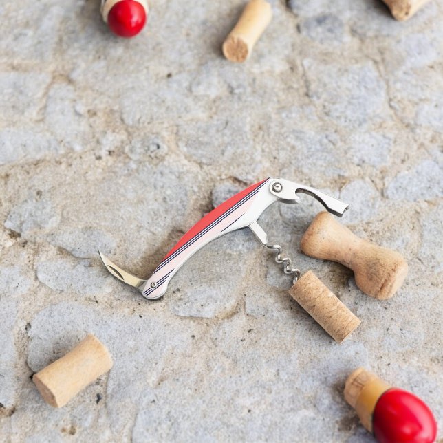 Red and Black Stripes Corkscrew (Corkscrew Bottle Opener)