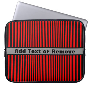 Red and Black Stripes - Personalizable Laptop Sleeve