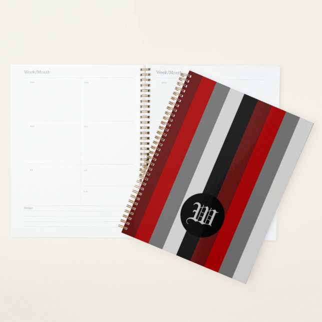Red and Black Stripes Planner (Display)