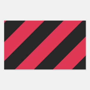 Red and Black Stripes Rectangular Sticker