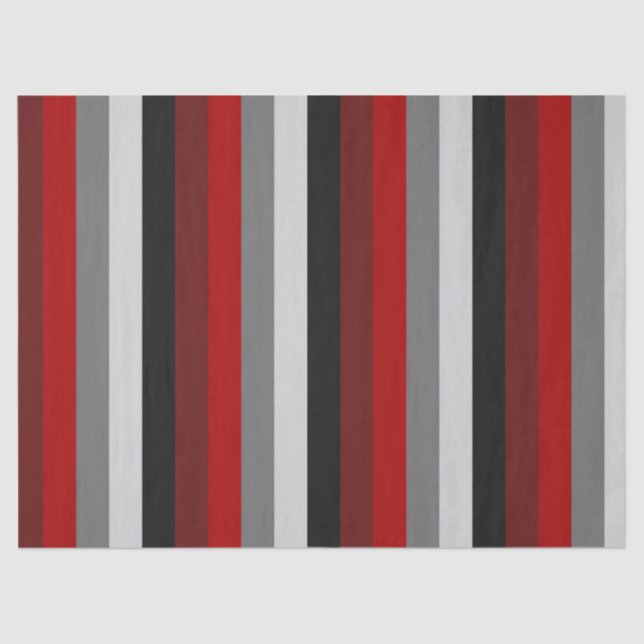 Red and Black Stripes Tissue Paper (Front)