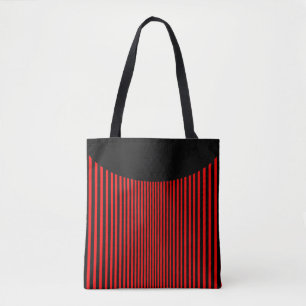 Red and Black Stripes Tote Bag