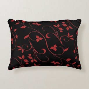 Red and Black Stunning Decorative Fern Cushion