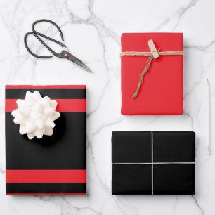 Red and Black Stylish Wrapping Paper Sheet