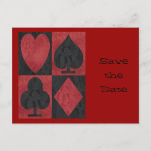 Red and Black Suits in Lace, Announcement Postcard