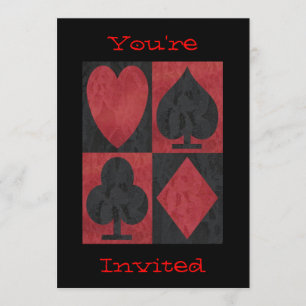 Red and Black Suits in Lace, Invitation