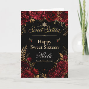 Red and Black Sweet Sixteen Card