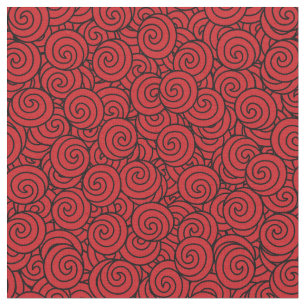 Red and Black Swirled Pattern Fabric