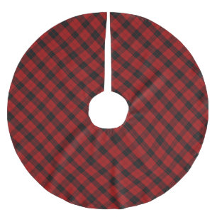 Red and Black Tartan Brushed Polyester Tree Skirt
