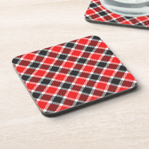 Red And Black Tartan Coaster