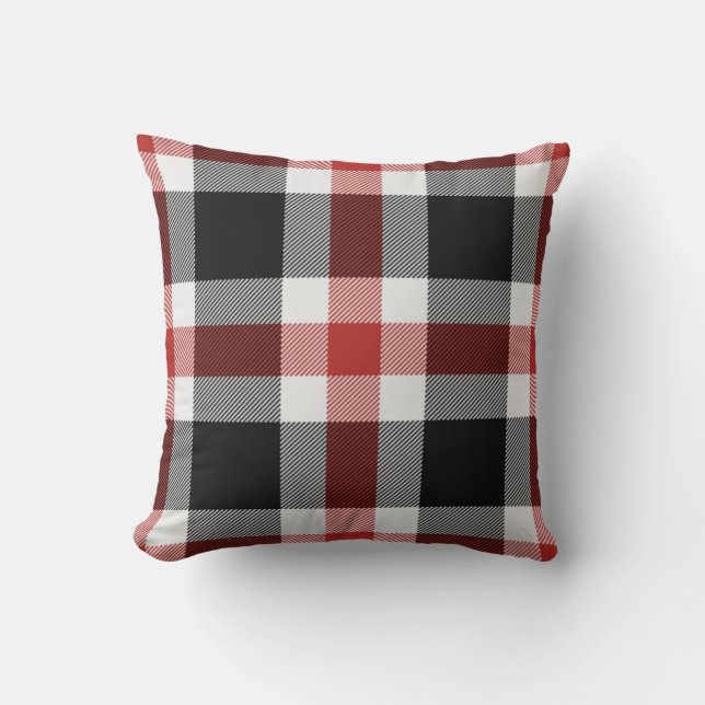 Red And Black Tartan Cushion (Front)