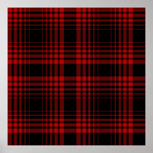 Red and black tartan plaid Scottish seamless patte Poster (Front)