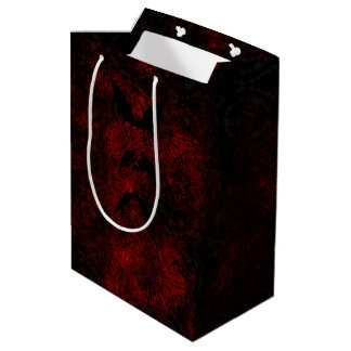 Red and Black Tie Dye Bat Goth Gift Bag