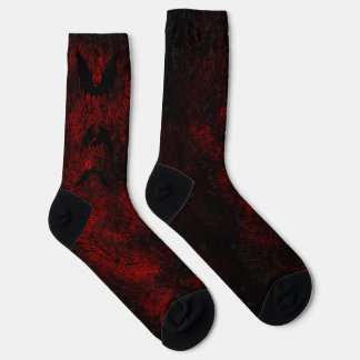 Red and Black Tie Dye Bat Sustainable Socks