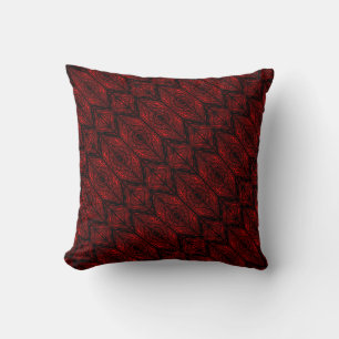 Red and black traces, shapes, stripes and zigzag? cushion