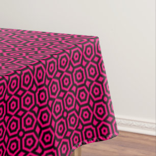 Red and black trendy geometric art deco pattern tablecloth