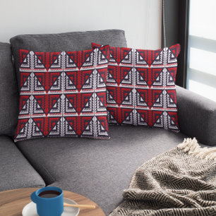 Red And Black Triangles Cushion